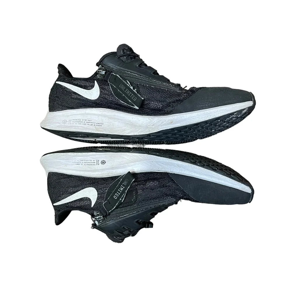 Nike‎ Mens Air Zoom Pegasus 36 Running Shoes Size 7.5 Black Gray White Side Zip